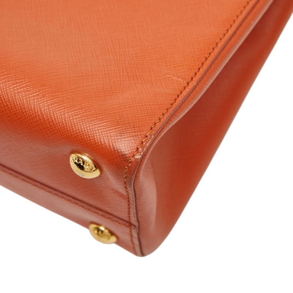 PRADA Orange Leather Saffiano Shoulder Bag - Picture 6 of 16